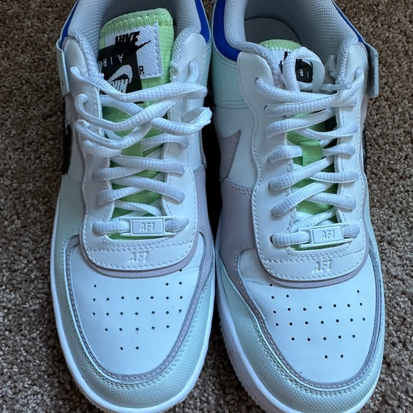 Sz 10.5 Nike Air Force 1 Shadow SE Pixel Swoosh - Barely Green W. Rare, Unique - Picture 5 of 14